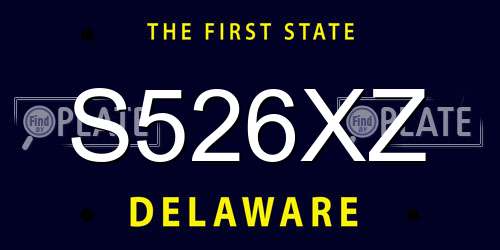S526XZ Delaware License Plate