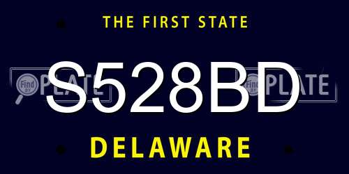 S528BD Delaware License Plate