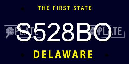 S528BO Delaware License Plate