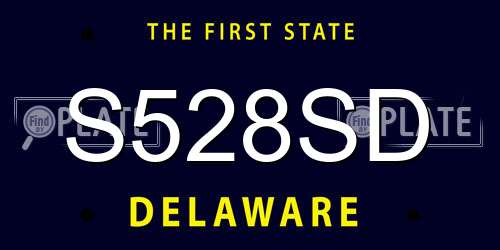 S528SD Delaware License Plate