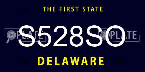 S528SO Delaware License Plate
