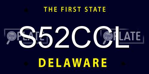 S52CCL Delaware License Plate
