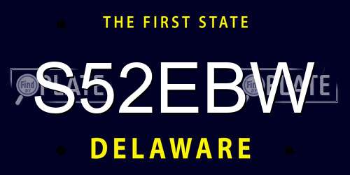 S52EBW Delaware License Plate