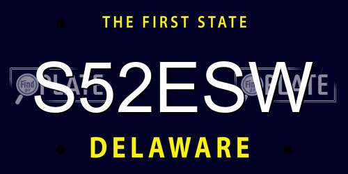 S52ESW Delaware License Plate