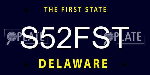 S52FST Delaware License Plate
