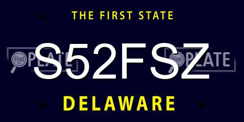 S52FSZ Delaware License Plate