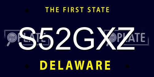 S52GXZ Delaware License Plate