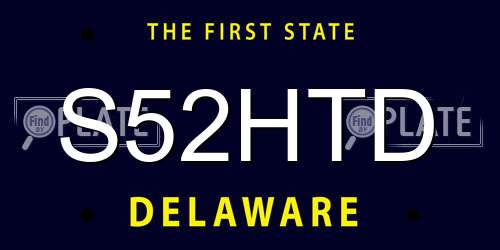 S52HTD Delaware License Plate