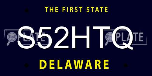 S52HTQ Delaware License Plate