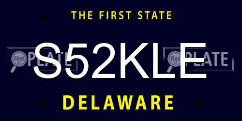 S52KLE Delaware License Plate
