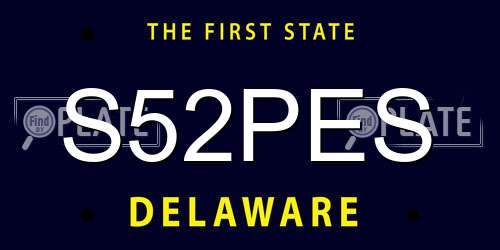 S52PES Delaware License Plate
