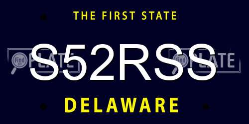 S52RSS Delaware License Plate