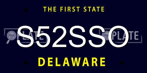 S52SSO Delaware License Plate