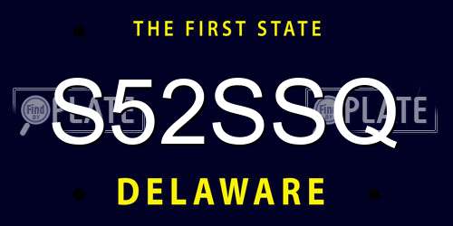 S52SSQ Delaware License Plate