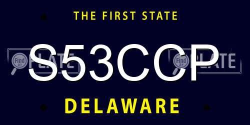 S53CCP Delaware License Plate