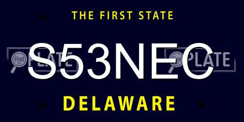 S53NEC Delaware License Plate