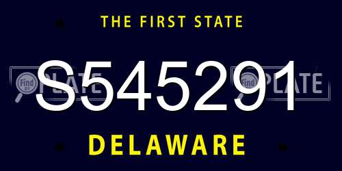 S545291 Delaware License Plate