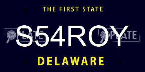 S54ROY Delaware License Plate