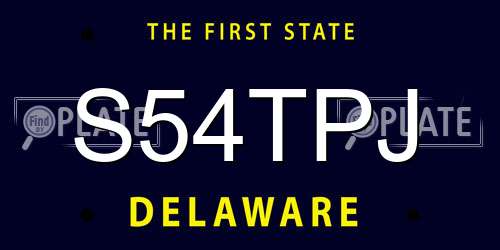 S54TPJ Delaware License Plate