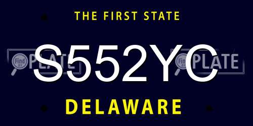 S552YC Delaware License Plate