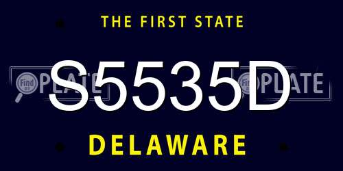 S5535D Delaware License Plate