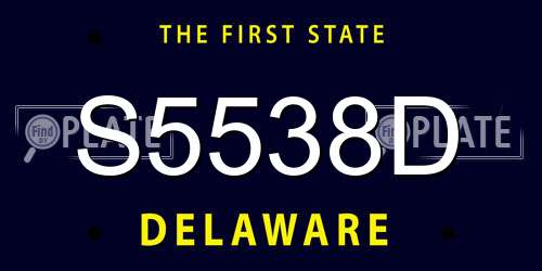 S5538D Delaware License Plate