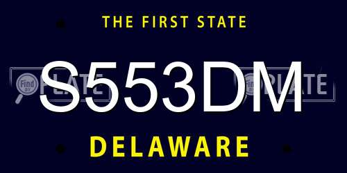 S553DM Delaware License Plate