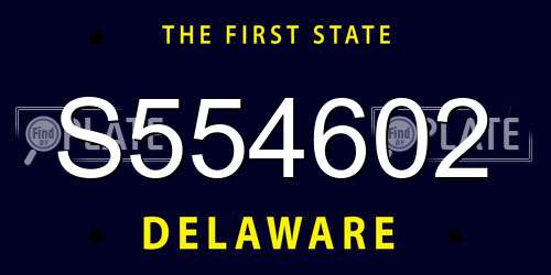 S554602 Delaware License Plate