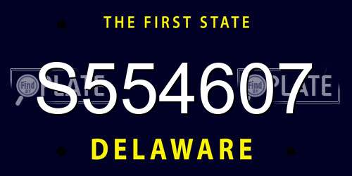 S554607 Delaware License Plate