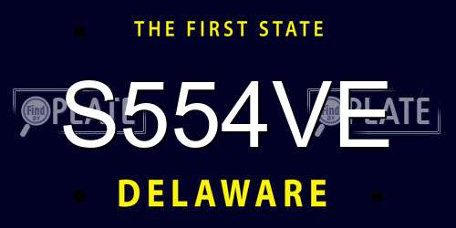 S554VE Delaware License Plate