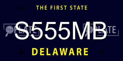 S555MB Delaware License Plate