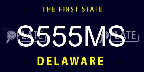 S555MS Delaware License Plate