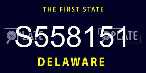S558151 Delaware License Plate