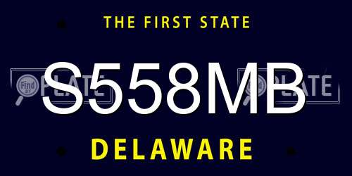 S558MB Delaware License Plate
