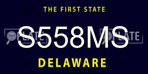 S558MS Delaware License Plate