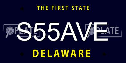 S55AVE Delaware License Plate