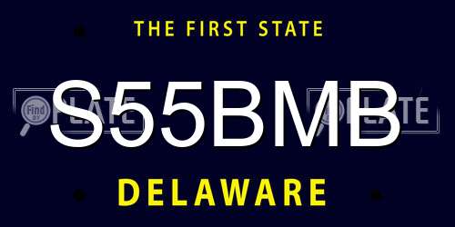 S55BMB Delaware License Plate