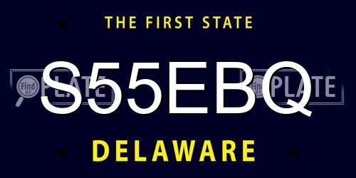 S55EBQ Delaware License Plate