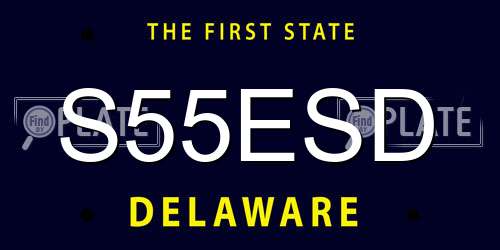 S55ESD Delaware License Plate