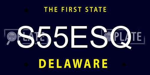 S55ESQ Delaware License Plate