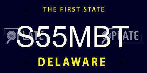 S55MBT Delaware License Plate