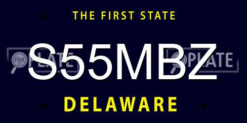 S55MBZ Delaware License Plate