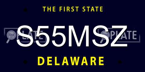 S55MSZ Delaware License Plate