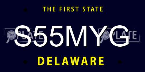 S55MYG Delaware License Plate