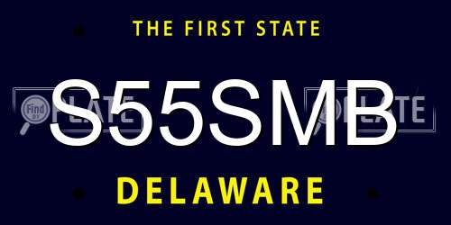 S55SMB Delaware License Plate