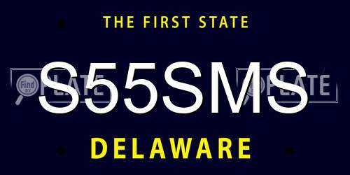S55SMS Delaware License Plate
