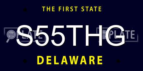 S55THG Delaware License Plate