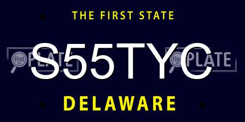 S55TYC Delaware License Plate
