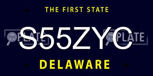 S55ZYC Delaware License Plate