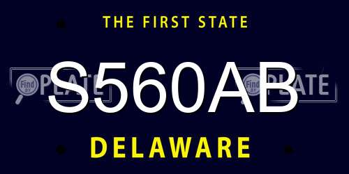 S560AB Delaware License Plate